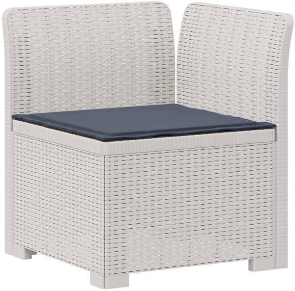 vidaXL 1-Sitzer Garten-Sofa mit Kissen Rattan-Look PP Weiß 8011827