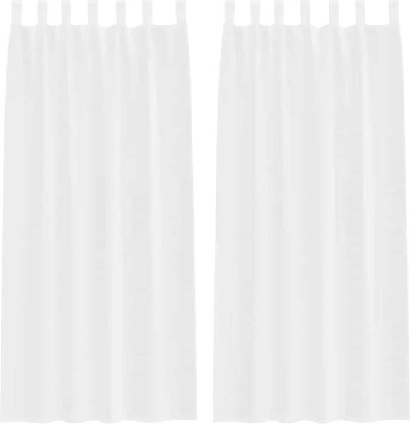 vidaXL Voile-Vorhang mit Vorhängen 2 pcs Weiß 225 x 140 cm Polyester 4108034 Bild 1