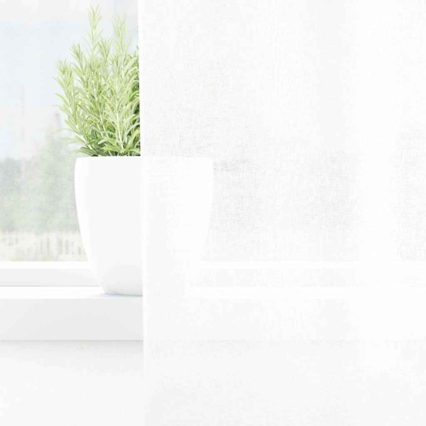 vidaXL Voile-Vorhang mit Vorhängen 2 pcs Weiß 225 x 140 cm Polyester 4108034 Bild 2