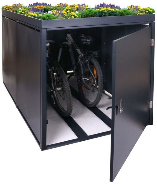 MCW Fahrradbox MCW-L56b (1 St), Mit Schienen, für Fahrräder bis zu einer Höhe von 113 cm