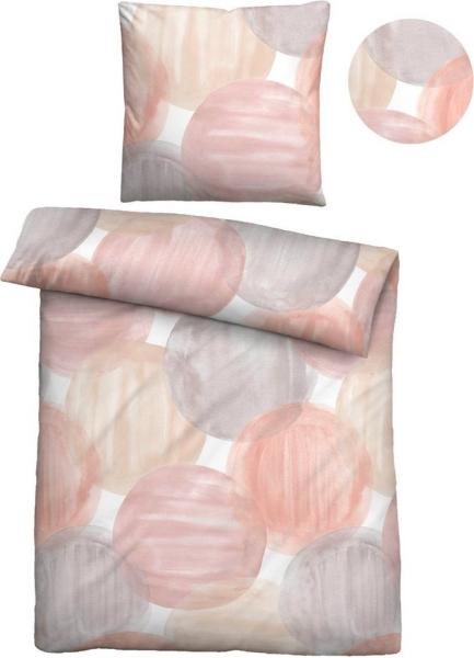 biberna Mako-Satin Bettwäsche 0614604 KREISE, gold, 1x 135x200 cm + 1x 80x80 cm
