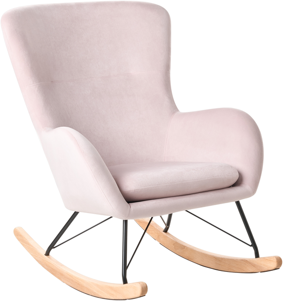 Schaukelsessel ELLAN Samtstoff Rosa
