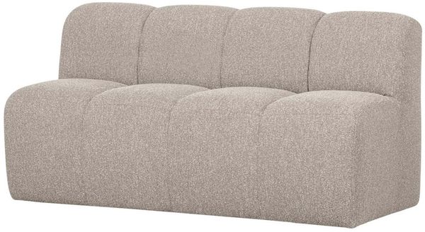 Bank Mojo Bouclé-Stoff, modern mit Rückenlehne, beige, 160 cm, gepolstert für 2–3 Personen