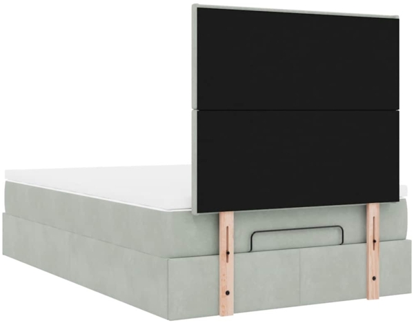 vidaXL Ottoman-Bett mit Matratzen Hellgrau 120x200 cm Samt 3313391 Bild 8