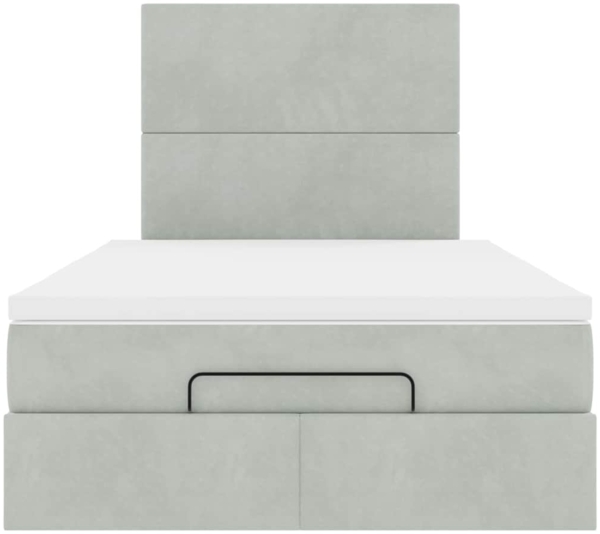 vidaXL Ottoman-Bett mit Matratzen Hellgrau 120x200 cm Samt 3313391 Bild 6