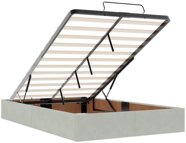 vidaXL Ottoman-Bett mit Matratzen Hellgrau 120x200 cm Samt 3313391 Bild 9