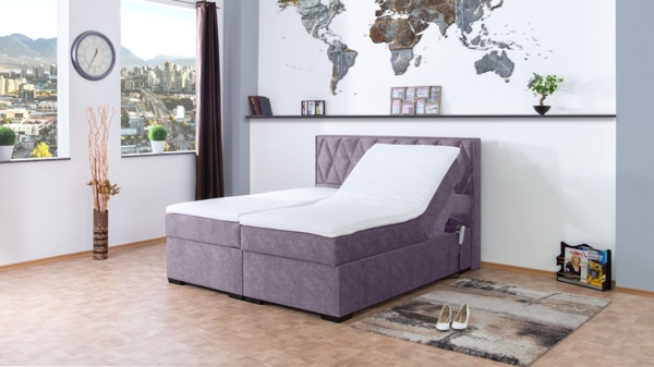 Meisterbetten Boxspringbett Loki 120x200 in DS-Grau, Matratzenbezug Nano, Ergoflex-Topper Bild 3