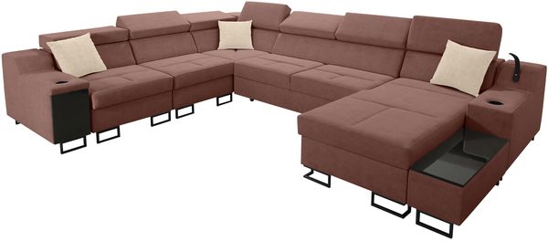 Ecksofa Nadadu VIII (Farbe: Uttario Velvet 2955 + Uttario Velvet 2978, Seite: Rechts)