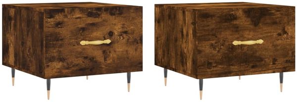 vidaXL Couchtische 2 Stk. Räuchereiche 50x50x40 cm Holzwerkstoff 829359 Bild 2