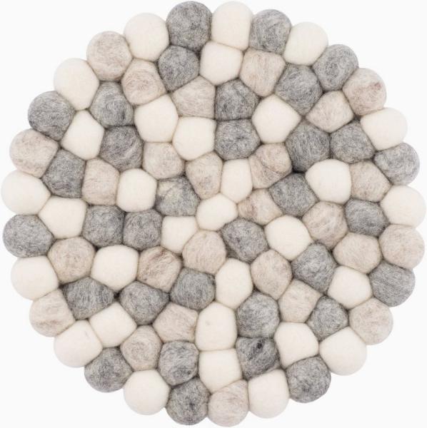 myfelt Topfuntersetzer Filzkugel Topfuntersetzer ⌀ 20 cm, Zubehör für Pfannen, Töpfe, Küchentisch, Auflaufformen, 100 % reine Schurwolle, hitzebeständig