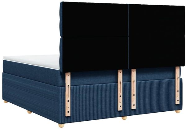 vidaXL Boxspringbett mit Matratze Blau 180x200 cm Stoff 3294448 Bild 8