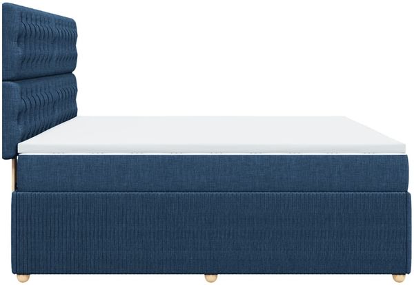 vidaXL Boxspringbett mit Matratze Blau 180x200 cm Stoff 3294448 Bild 7