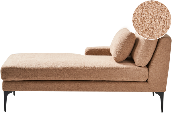 Rechtsseitige Chaiselongue EWRON Bouclé Sandbeige
