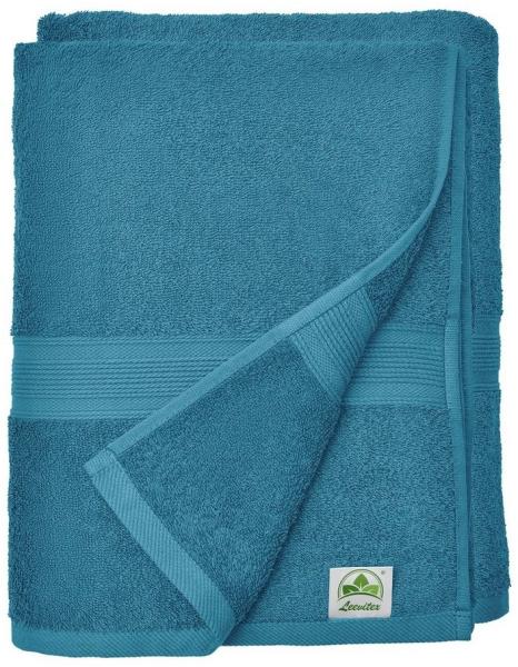 leevitex® Saunatuch Frottee XXL, (2-St), 80 x 200 cm, extra groß & saugfähig, Petrol/Seegrün