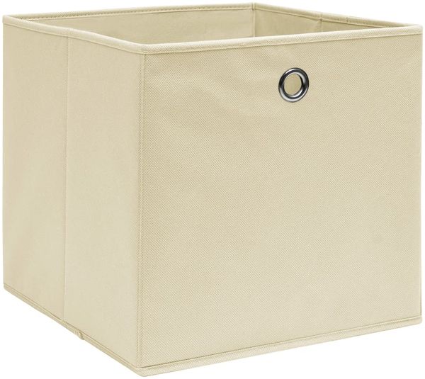 Aufbewahrungsboxen, faltbarer Korb 4 Stk. Vliesstoff 28x28x28 cm Creme