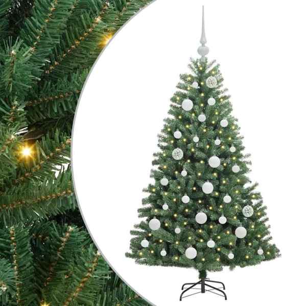 vidaXL Künstlicher klappbarer Weihnachtsbaum mit 150 LEDs Grün 120 cm 3395472