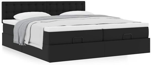 vidaXL Ottoman-Bett mit Matratzen Schwarz 200x200 cm Kunstleder 3311961 Bild 4