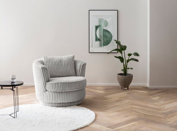 Home affaire Drehsessel MAISIE, Lese-Sessel, Love Seat, trendige Stoffe MEGA CORD und Web-Velours, 360 Grad drehbar