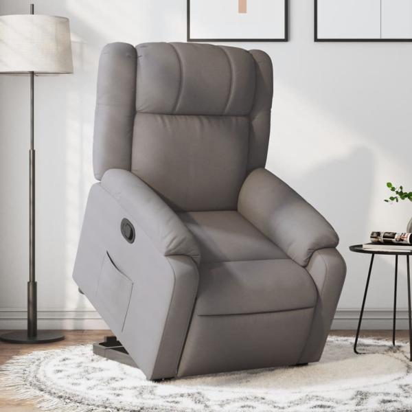 vidaXL Relaxsessel mit Aufstehhilfe Taupe Stoff 3205210