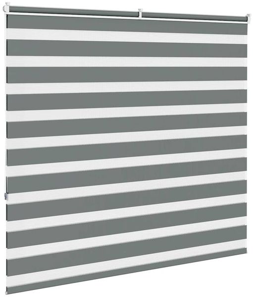 vidaXL Doppelrollo Dunkelgrau 165x150 cm Stoffbreite 160,9 cm Polyester 4014144 Bild 4