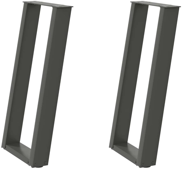 vidaXL Konsolentischbeine U-Form 2 Stk. Anthrazit 28x(72-73) cm Stahl 4012778