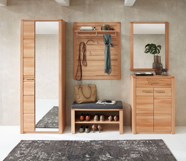 Garderoben-Set >Nature One< 5-teilig, soft-close, FSC Kernbuche teilmassiv - 268x201x40cm (B/H/T)