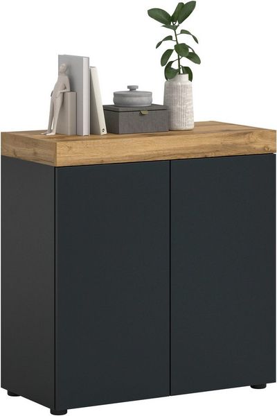 OTTO home Kommode MAMBO, Breite 77cm, 2 Türen, 4 Fächer, push-2-open (1 St, 2 farbige Ausführung, in verschiedenen Farben erhältlich), Kommode, Anrichte, Wohnzimmer, Schlafzimmer