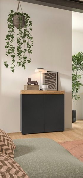 OTTO home Kommode MAMBO, TOPSELLER!, Breite 77cm, 2 Türen, 4 Fächer, push-2-open (1 St, 2 farbige Ausführung, in verschiedenen Farben erhältlich), Kommode, Anrichte, Wohnzimmer, Schlafzimmer