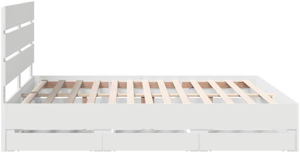 vidaXL Bettrahmen mit Schubladen Weiß 180 x 200 cm Ingenieurs Holz 3411813 Bild 9