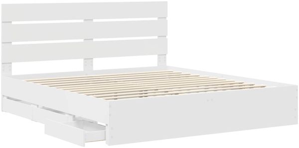 vidaXL Bettrahmen mit Schubladen Weiß 180 x 200 cm Ingenieurs Holz 3411813 Bild 5