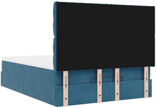 vidaXL Ottoman-Bett mit Matratzen & LEDs Dunkelblau 140x200 cm Samt 3314400 Bild 10