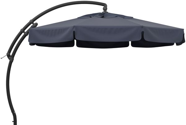 Sun Garden Easy Sun TM Ampelschirm 350 cm | rund | Aluminium Anthrazit | 100% Olefin (ca. 190 g/m²) | 360° drehbar | Öffnung mit Kurbel | Bezug in Indigoblau B151