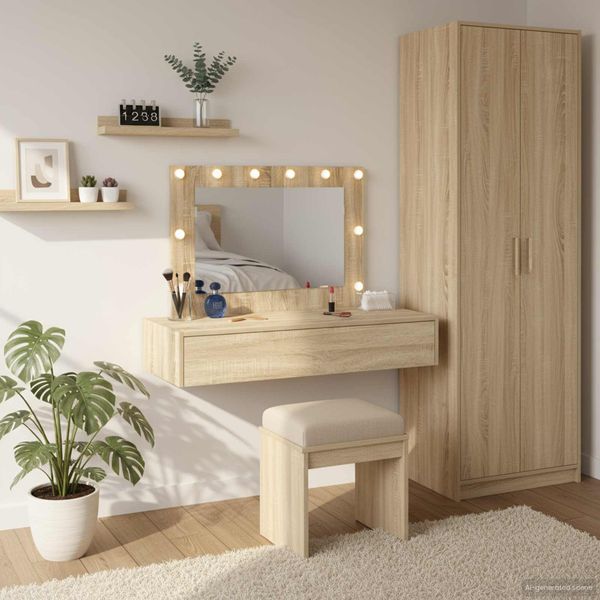 vidaXL Schminktisch mit Speicher Braun 100 x 40 x 70 cm Holzwerkstoff 865237