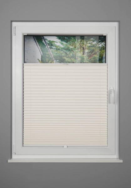 ondeco Plissee nach Maß für alle Fenster innen Montage in Glasleiste mit Spannschuh Sonnenschutz Rollo Sichtschutz Blickdicht - Vanille - B): 91-100 cm, H): 151-200 cm Bild 7