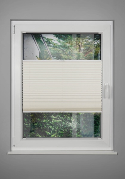 ondeco Plissee nach Maß für alle Fenster innen Montage in Glasleiste mit Spannschuh Sonnenschutz Rollo Sichtschutz Blickdicht - Vanille - B): 91-100 cm, H): 151-200 cm Bild 6