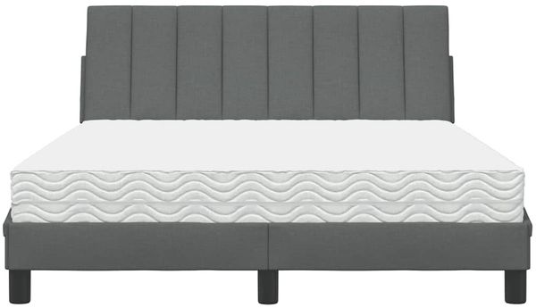 vidaXL Bett mit Matratze "Hanko" Dunkelgrau 140x190 cm Stoff 3310525 Bild 5
