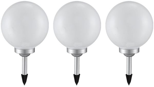 3er Set LED Solar Kugel Stecklampen, Durchmesser 20 cm