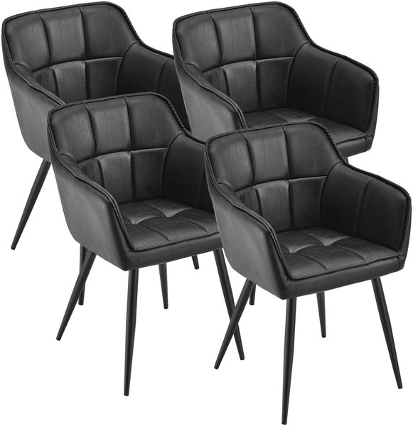 Esszimmerstuhl 4er Set Birmingham Schwarz [en. casa]