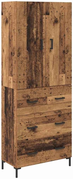 vidaXL Highboard Wandmontiert Altholz 69,5 x 34 x 180 cm Holzwerkstoff 3415714 Bild 1