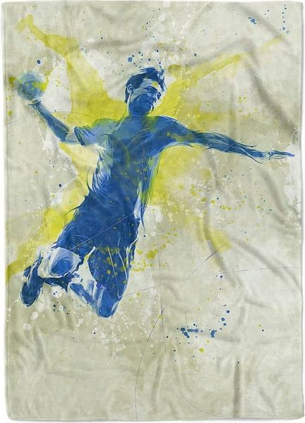 Handtücher SplashArt Sport Handtuch Strandhandtuch Saunatuch Kuscheldecke Kunstvoll Handball II Spor, Baumwolle-Polyester-Mix (1-St), Handtuch