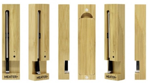 MEATER Plus Kabellose Grillthermometer inkl. Batterie, Holz / Edelstahl, natur / grau, 3,7 x 15,7 x 2,8 cm Bild 3