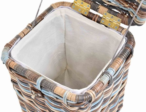Krines Home Allzweckkorb Korbtruhe Allzweck Korb Aufbewahrung mit Deckel Box Spielzeugtruhe, Natur Rattan Quadratisch