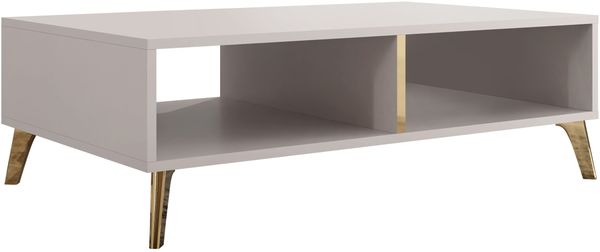 Couchtisch Picru (Farbe: Cashmere / Cashmere + Gold)