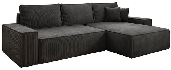 Luxusbetten24 Schlafsofa Designer Sofa Lunaro in Cord, mit Stauraum und Schlaffunktion
