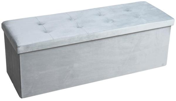 Faltbare Sitzbank Aufbewahrungsbox 3-Sitzer Truhe Sitztruhe Truhenbank Hellgrau