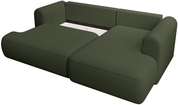 Selsey ''Ovo Mini' Eckschlafsofa rechtsseitig mit Stauraum, Easy-Clean-Samtbezug, olivgrün, 93 x 238 x 156 cm Bild 4