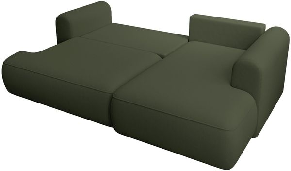 Selsey ''Ovo Mini' Eckschlafsofa rechtsseitig mit Stauraum, Easy-Clean-Samtbezug, olivgrün, 93 x 238 x 156 cm Bild 7