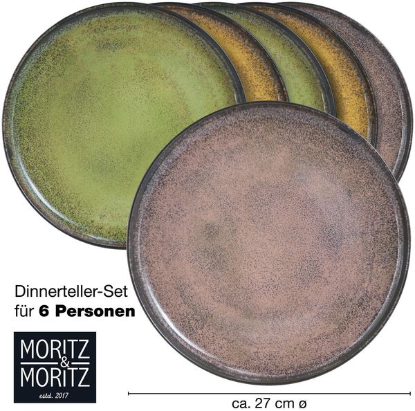 Moritz & Moritz VIDA 6tlg Dinnerteller Vintage Bild 2