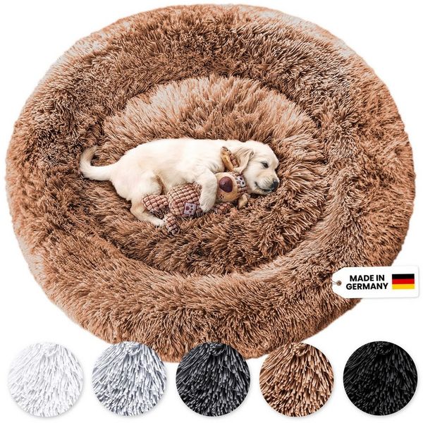 Wahre Tierliebe 'Fluffy Plus' Tierbett, Polyesterwolle, Braun, XXS, Ø50,0 cm