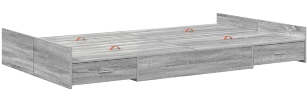 vidaXL Aufbewahrungsbettgestell Graues Sonoma 120 x 190 cm 3335330